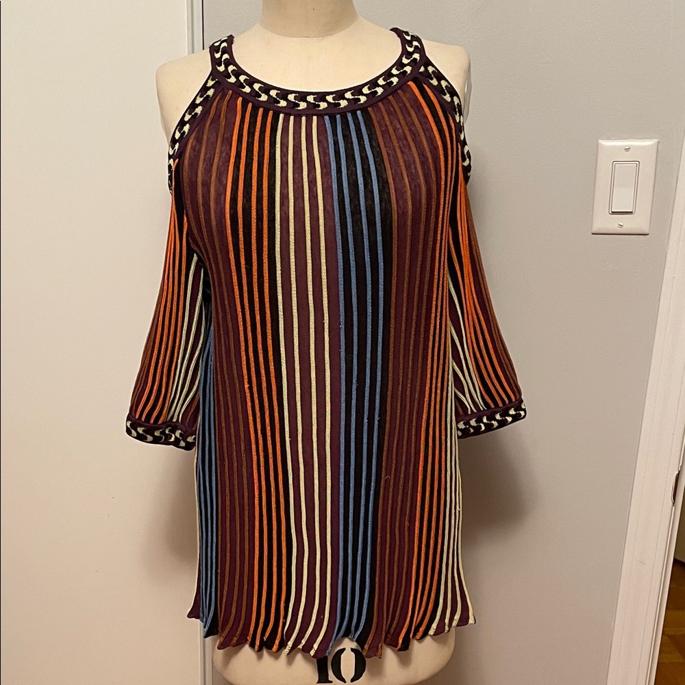Missoni Multicolor Striped Cold Shoulder tunic
